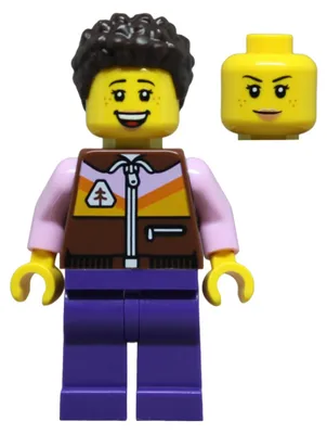 Zdjęcie produktu dla Minifigurka LEGO – Mama: kurtka w odcieniu czerwono-brązowym, nogawki w ciemnofioletowym kolorze, ciemny odcień (cty1879)