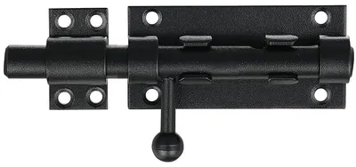 Productafbeelding van Deurgrendel schuifgrendel - RVS 304 - 12 mm - 105 mm - Zwart - Met hangslotgat