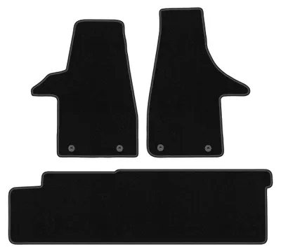 Productafbeelding van Naaldvilt automatten voor VW Transporter T6 2015-2019 – 3-delig, zwart, op maat – Wielganizator BASIC