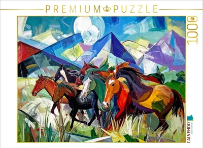 Produktbild von CALVENDO Puzzle Pferdeherde | 1000 Teile Lege-Größe 64x48cm Foto-Puzzle für glückliche Stunden