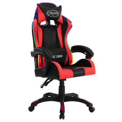 Immagine prodotto di Sedia da gaming vidaXL con luci LED RGB, rosso e nero, in Pelle finta