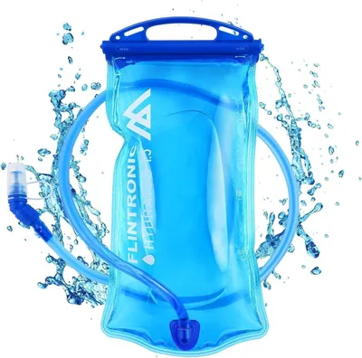 Produktbild von Flintronic Trinkblase 1,5L Wasserblase für Trinkrucksack BPA-frei mit auslaufsicherem Wasserreservoir Blau