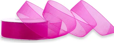 Produktbild von Organzaband 25mm x 25m Rolle Fuchsia