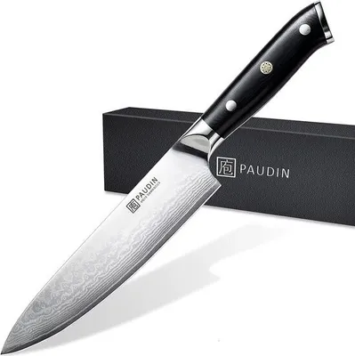 Produktbild von PAUDIN C1 Kochmesser 20 cm – Japanisches Küchenmesser – 67 Lagen VG-10 Stahl – Extrem scharf & langlebig – Ergonomischer G10 Griff
