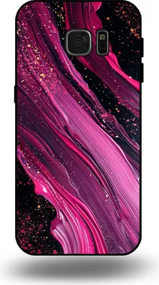 Immagine prodotto di Smartphonica Custodia per telefono adatta per Samsung Galaxy S7 Edge con stampa in marmo - Custodia posteriore in TPU con design in marmo - Viola Rosa