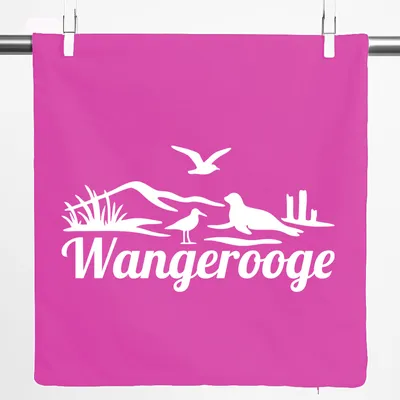 Produktbild von Huuraa Kissenbezug Wangerooge Strandmotiv 40x40cm Fuchsia Baumwolle Dekokissenbezug Geschenkidee