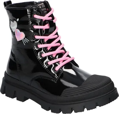 Produktbild von American Club XD175 Kinder Winterstiefel Gefüttert mit Fleece, Reißverschluss & Schnürung, Rutschfest & Warm, Hochwertige Winterschuhe für Mädchen Schwarz 28