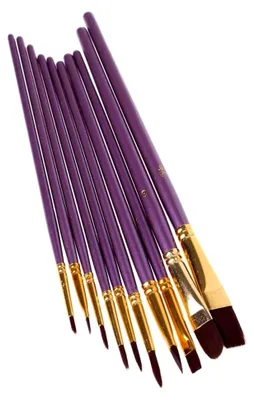 Produktbild von 10-teiliges Pinselset für Künstler aus Nylonhaar für Aquarell, Acryl und Ölmalerei
