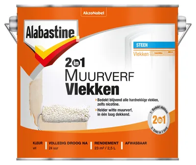 Productafbeelding van 2in1 muurverf vlekken 2,5l Alabastine