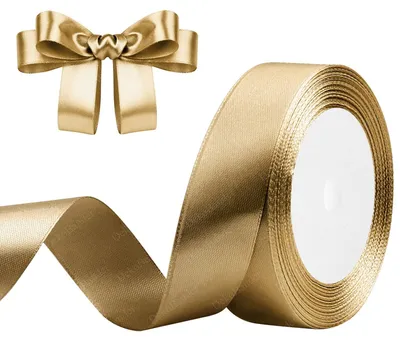 Productafbeelding van Satinband in Champagnergoud 25mm x 23m voor Geschenk- en Decoratiewerkzaamheden