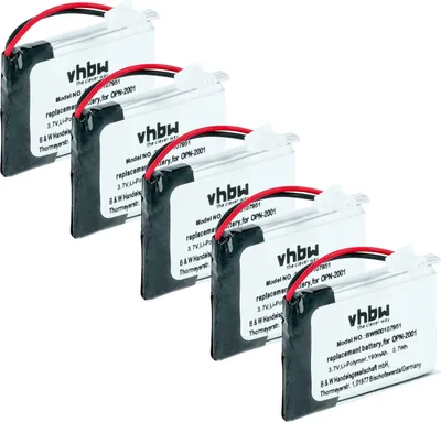 Produktbild von vhbw 5x Akku Ersatz für Opticon OPN-2001 für Barcodescanner POS (190 mAh, 3,7 V, Li-Polymer)