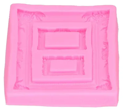 Immagine prodotto di Stampo in silicone per cornici, specchi o decorazioni per torte e cioccolatini, colore rosa