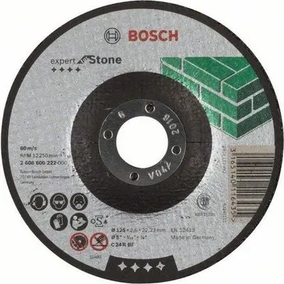 Zdjęcie produktu dla Bosch 2 608 600 222, Tarcza tnąca, Środek z wgłębieniem, Bosch, 2,22 cm, 12,5 cm, Czarny