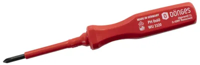Produktbild von Dönges Kreuzschlitz-Schraubendreher, VDE-isoliert, DIN 7438, PH 0, 60 mm