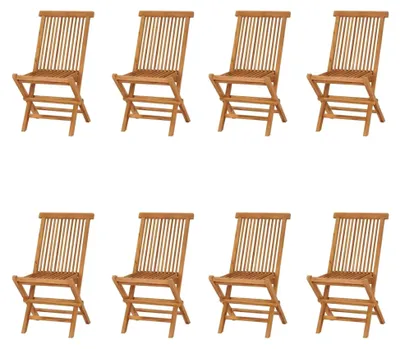 Produktbild von Gartenstuhl-Set aus Teakholz - 8 Stühle, komfortabel, wetterfest, klappbar