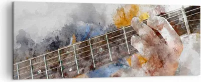 Produktbild von Bild auf Leinwand - Leinwandbild - Gitarre Musik - 140x50cm - Wand Bild - Wanddeko - Wandbilder - Leinwanddruck - Bilder - Kunstdruck - Wanddekoration - Leinwand bilder - Wandkunst - AB140x50-3448