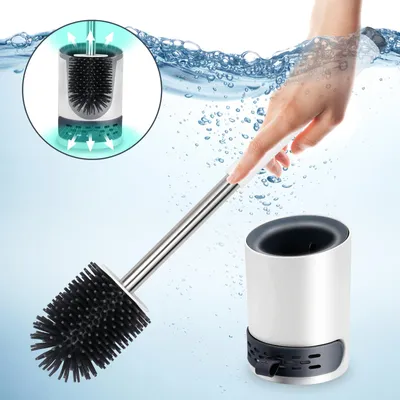 Produktbild von Lospitch Silikon Toilettenbuerste 2 in 1 Wandmontage Steril WC Buerste WC Toilettenbuerste