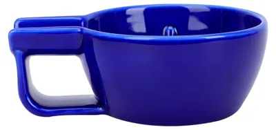 Imagen del producto de Recipiente de cerámica práctico para afeitar, diseñado para hombres, con gran capacidad y bordes redondeados