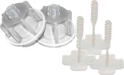 Produktbild von Karl Dahm 300 Zughauben transparent + 2500 Gewindelaschen 2 mm 12551