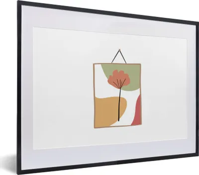 Produktbild von MuchoWow® MuchoWow® Gerahmtes Poster Blatt - Rahmen - Pastell 40x30 cm - Poster mit zchwarzem Bilderrahmen - Bilderrahmen - Poster im Rahmen
