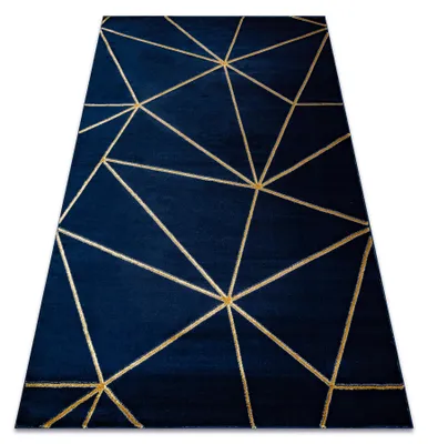 Obrázek produktu pro Koberec EMERALD výhradní 1013 glamour, stylový geometrický tmavě modrý / zlato modrý 240x330 cm