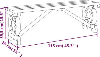 Produktbild von vidaXL Gartenbank 115 cm Massivholz Tanne
