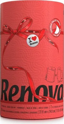 Produktbild von RENOVA Haushaltsrolle / Küchenrolle XXL 120 Blatt in versch. Farben Rot