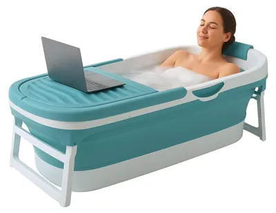 Immagine prodotto di Vasca da bagno pieghevole XXL - Bagno mobile per adulti, adatto anche ai bambini - 158x60x53 cm
