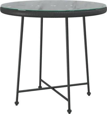 Immagine prodotto di vidaXL Tavolo da pranzo nero Ø80 cm in vetro temperato e acciaio