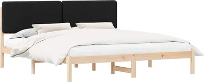 Obrázok produktu pre Rám postele s čalúneným čelom Čierna 200 x 200 cm