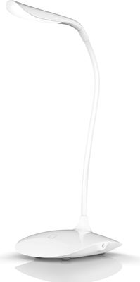 Brandson LED Schreibtischlampe dimmbar, Tischlampe, Tischleuchte, Leselampe, 3 Helligkeitstufen, warmweiß, stromsparend, USB oder Batteriebetrieb, Weiß