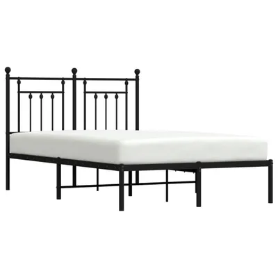 Produktbild von Bettgestell mit Kopfteil Metall Schwarz 120x190 cm