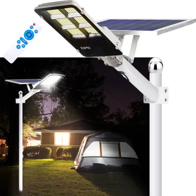 Immagine prodotto di Lampione solare a 462 LED da 25 W, lampada solare da esterno IP65 con sensore di movimento, lampione con sensore crepuscolare e all'alba per giardini, strade e garage