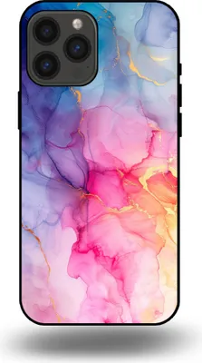 Produktbild von Smartphonica Handytasche passend für iPhone 13 Pro Max mit Marmordruck - TPU Rückseitenschutzhülle Marmordesign - Regenbogen