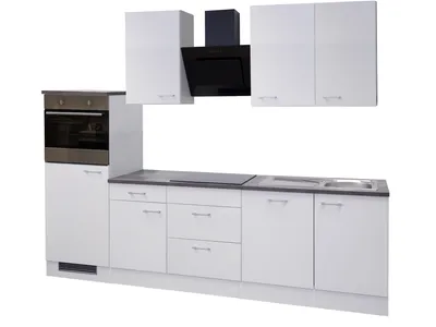 Produktbild von Küchenzeile mit E-Geräten & Geschirrspüler - 280 cm breit - Weiß – Toska