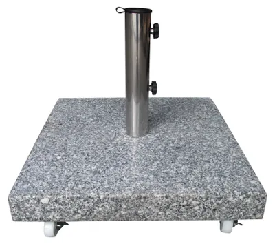 Produktbild von Schirmständer Granit 50kg eckig mit vier Rollen