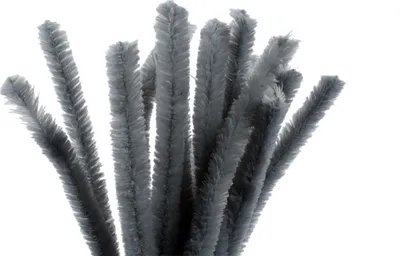 15 Pfeifenreiniger 15mm Länge 30cm Chenille-Draht grau