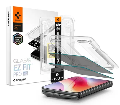 Immagine prodotto di Spigen Glas.tR EZ Fit Pro HD, protezione in vetro per iPhone, privacy, senza bordi, resistente ai graffi, colore nero, confezione da 2 pezzi, Immagine generata dall'IA