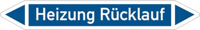 Produktbild von Dreifke® Rohrleitungskennzeichnung, Heizung Rücklauf, Einzeletikett, Folie - ...