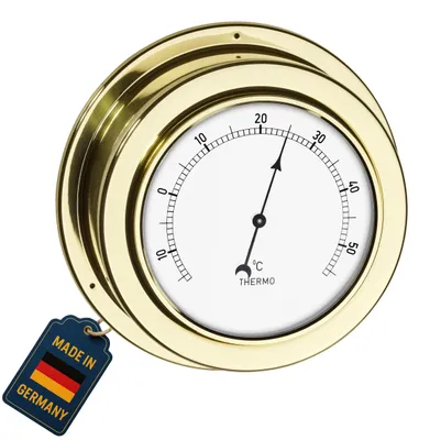 Immagine prodotto di Elzusha - Termometro da parete analogico in ottone - Design classico