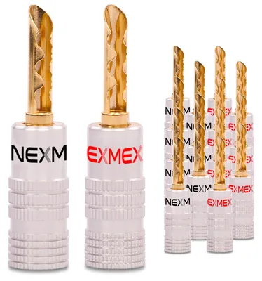 Produktbild von Hohl Bananenstecker 4mm schraubbar 16x NEXMEX Stecker für Lautsprecherstecker