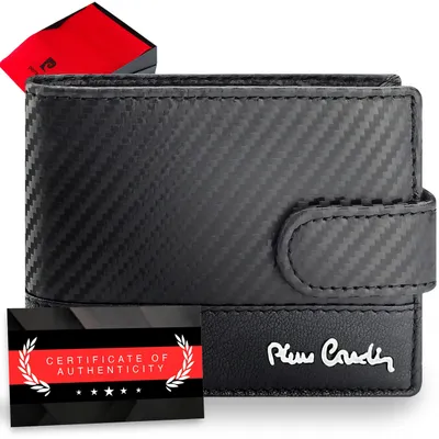 Zdjęcie produktu dla Pierre Cardin portfel męski skóra naturalna czarny RFID 12,5x9,5 cm certyfikat