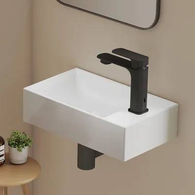 Immagine prodotto di EMKE, lavabo piccolo, rettangolare, 37 x 21 x 10 cm, bianco