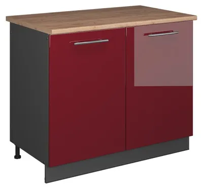 Immagine prodotto di Mobile lavello cucina Vicco Fame-Line Bordeaux lucido/Antracite 100 cm, PL Rovere, Model 61945