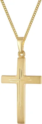 trendor 28592 Kreuz Gold 333 mit vergoldeter Silberkette 1