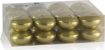 Produktbild von INNA-Glas 24er Set Schwimmende Kerzen Ornella, Gold, Ø 4,5cm, 4h - Teelichter