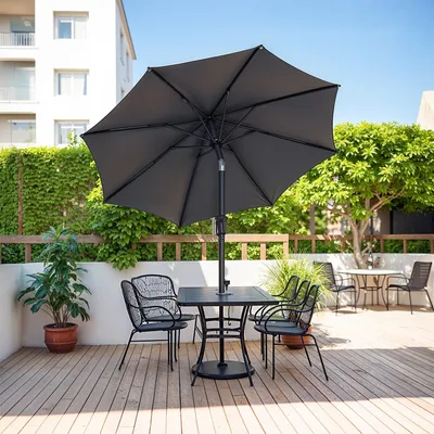 Produktbild von 200cm Sonnenschirm mit Kurbel & Knickfunktion | Robust & Wetterfest für Garten, Terrasse und Balkon