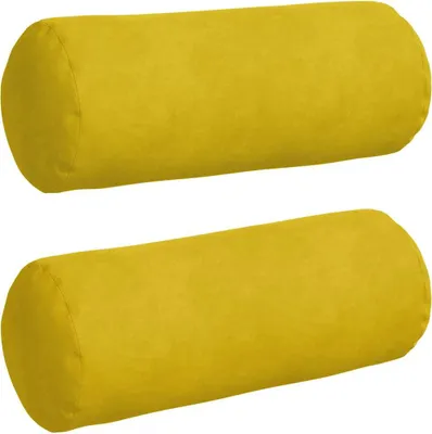 Obrázok produktu pre vidaXL Vankúšik Bolster 2 kusy žltá Ø 15 x 40 cm manšestrová látka