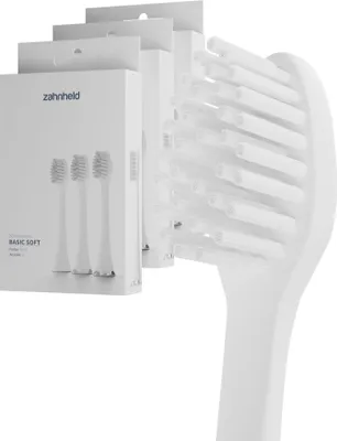 Produktbild von Zahnheld Bürstenköpfe Basic Soft - 9x weiche Bürstenköpfe weiß