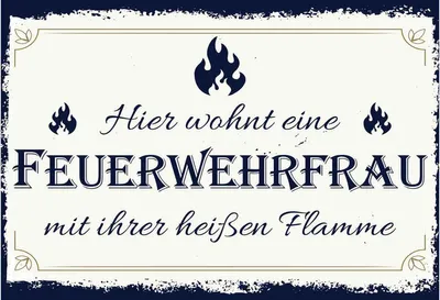 Produktbild von vianmo Holzschild 20x30 cm Hier wohnt eine Feuerwehrfrau